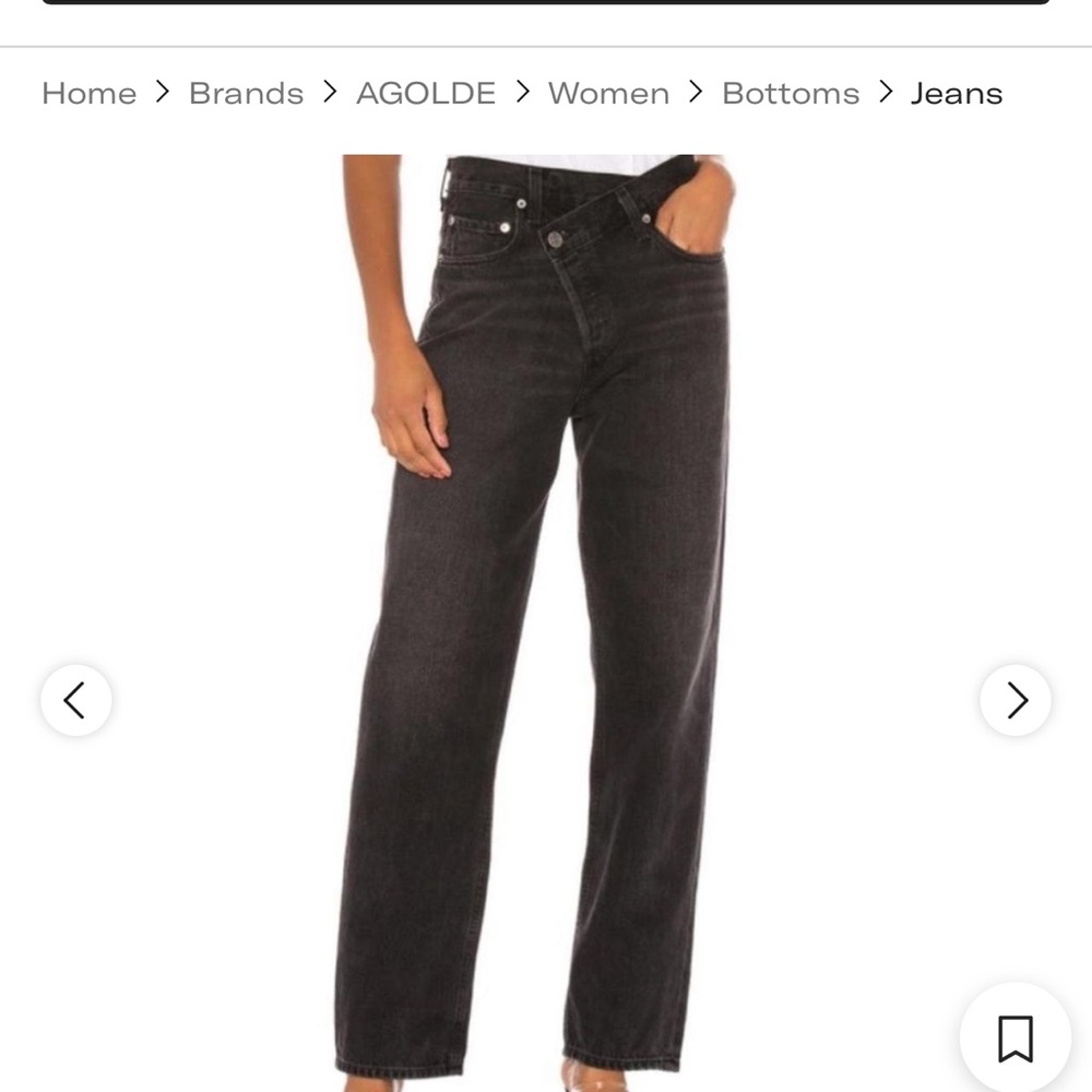 AGOLDE Women's black criss cross jeans  Straight Leg Jeans